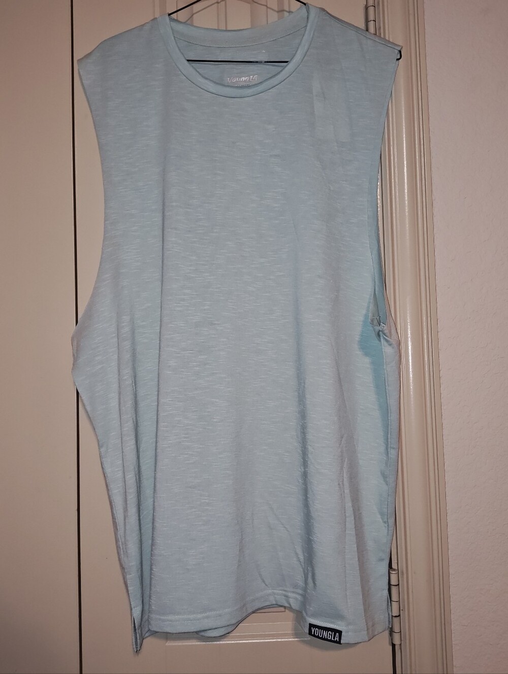 YOUNGLA Men's Tank Top Size Medium Mint Green Gym Workout Muscle Tee Shirt NWT